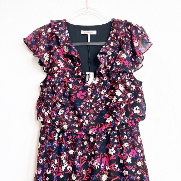 NEW BCBGeneration Women's Ruffle Mini Dress Floral A-Line 6 - Picture 2 of 7